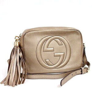 Gucci Soho Disco Shoulder Bag tassel charm Double GG interlocking